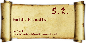 Smidt Klaudia névjegykártya